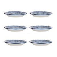 Prato geométrico azul 20 cm - Vessia - 6 unidades