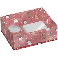 Caixa de 26 x 20 x 9 cm para cupcakes e doces de Natal - 2 unidades