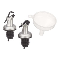 Dispensadores de óleo em metal para galheteiro e funil - 3 unid.