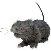 Rato de pelo cinzento de 30 cm com luz