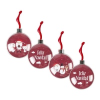 Bola com fotografia de Natal - 1 peça