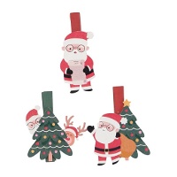 Prendedores de Papai Noel - 6 unidades