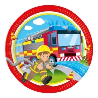 Pratos Bombeiros em Ação 23 cm - 8 peças