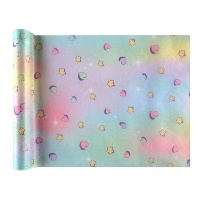Caminho de mesa de 30 cm com estrelas e corações - 5 m