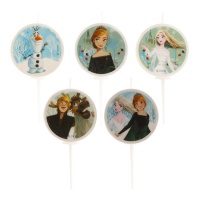 Velas de aniversário de Frozen de 3 cm - 5 unidades