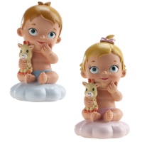 Figura para bolo de batizado de bebê com peluche
