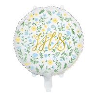 IHS Communion Balloon com flores 45 cm - PartyDeco