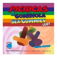 Pénis de cor LGBT em forma de gomas - 125 gramas