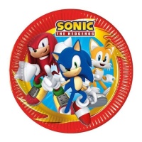 Pratos Sonic The Hedgehog 23 cm - 8 unid.