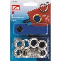 Ilhós e argolas de latão de 1,4 cm com ferramenta - Prym - 10 unid.
