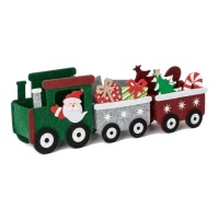 Comboio do Pai Natal com vagões de feltro de 27 cm