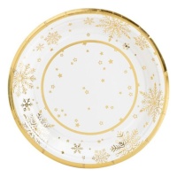 Pratos Golden Snow 18 cm - 8 unidades