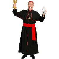 Fantasia de bispo cardeal para homem