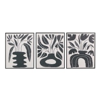 Quadro jarros negros de 40 x 50 cm - 3 unidades
