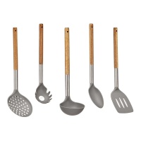 Conjunto de utensílios de cozinha cinzento - 5 peças