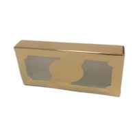 Caixa de nougat dourada com janela 18,5 x 8,5 x 2,5 cm - Pastkolor - 5 unidades