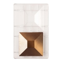 Molde de placa quadrada grande para chocolate - Decora - 2 cavidades
