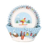 Cápsulas para cupcakes de esquiador - 48 unidades