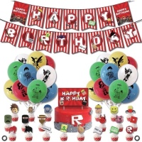 Kit Lego Balão, grinalda e toppers - Monkey Business - 23 peças