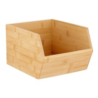 Organizador em bambu empilhável de 25 x 20,1 x 15,1 cm