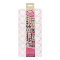 Molde de coração de chocolate - FunCakes - 21 cavidades