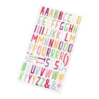Autocolantes de letras coloridas 3D - 80 peças