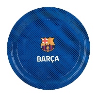 Pratos azuis do FC Barcelona de 23 cm - 8 unidades