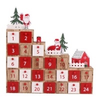 Calendário do advento de Natal com degraus de 31,5 cm