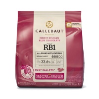 Chocolate Ruby com pedaços de chocolate para derreter 400 gr - Callebaut