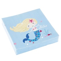 Guardanapos Be a Mermaid 16,5 x 16,5 cm - 20 peças