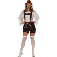 Calças Tyrolean Costume Dark Brown para mulheres