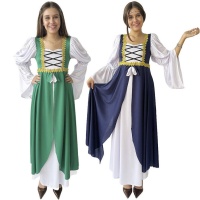 Fato de dama nobre medieval para mulher - 1 unidade