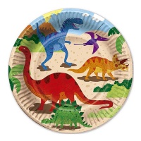 Pratos de Dinossauros de 23 cm - 6 unidades