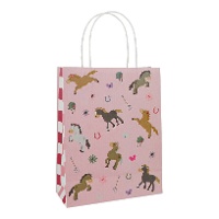 Saco de presente de 27 x 20 cm com cavalo feliz - 1 unidade
