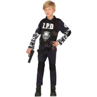 Fato de polícia zombie para crianças