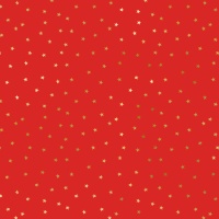 Papel de presentes vermelho com estrelas douradas de 2,00 x 0,70 m - 1 unidade