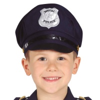Boné azul da polícia para crianças