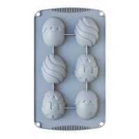 Forma de silicone para ovos 30 x 17 cm - Decorar - 6 cavidades