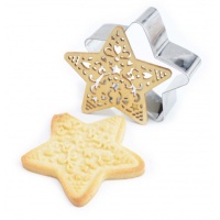 Cortador de estrelas com stamper 8,5 x 8,8 cm - Scrapcooking