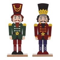 Soldado quebra-nozes em feltro e madeira 42 cm