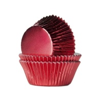 Cápsulas de cupcake de Natal de metal vermelho - House of Marie - 24 unidades