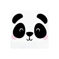Guardanapos Urso Panda de 16,5 x 16,5 cm - 16 unidades
