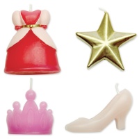 Velas de princesa com vários desenhos 3,5 cm - PME - 4 unid.