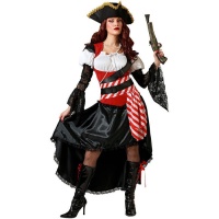 Fantasia de pirata vermelho para mulher