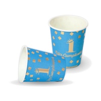 Copos para o primeiro aniversário azul 9 x 8 cm - 6 unid.