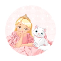 Pratos de princesa com gatinho 18 cm - 8 peças