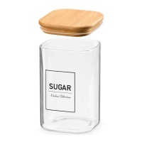 Pote de 1,2 L de borossilicato com tampa de bambu Sugar