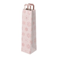 Saco de vinho rosa Natal 35 x 10 x 8 cm - 1 unid.