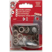 Anilhas de latão antigo de 13mm com anilhas e ferramenta - Koh-I-Noor - 20 conjuntos