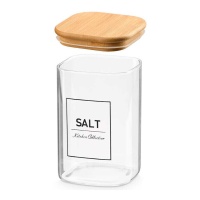 Pote de 1,2 L de borossilicato com tampa de bambu Salt